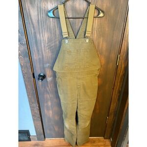 REI Co-op Trailsmith Overalls Olive Green Canvas Workwear Women Size 8